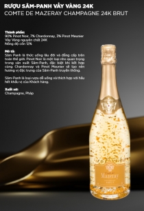 Rượu Sâm- Panh Comte de Mazeray Vảy Vàng 24K 12%