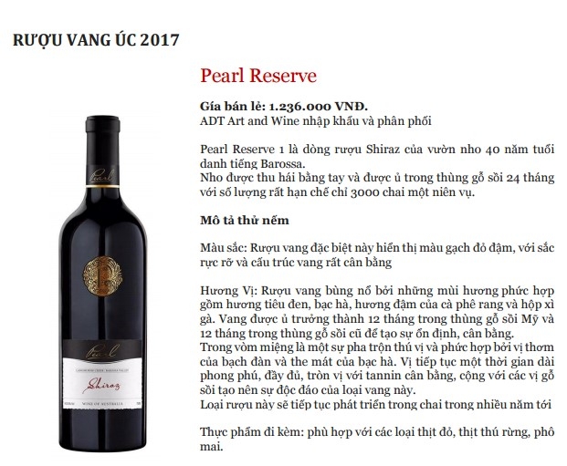 Ruou vang uc Pearl Barosa
