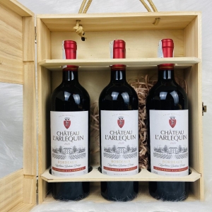 Hộp gỗ 3 Chai Vang Pháp CHATEAU L'ARLEQUIN 14%